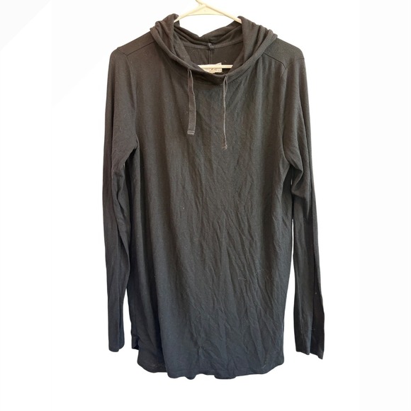 LOU & GREY Black Hoodie Long Sleeve Tunic Top Athleisure Casual - Picture 2 of 4